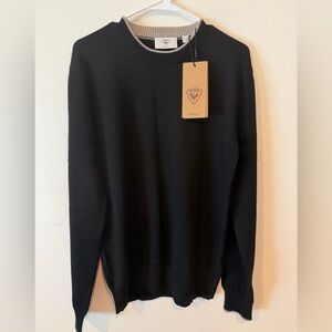 Rossignol Men’s Merino Black Crewneck Knit Sweater